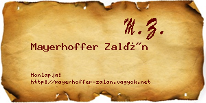 Mayerhoffer Zalán névjegykártya