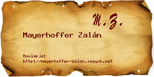 Mayerhoffer Zalán névjegykártya