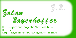 zalan mayerhoffer business card